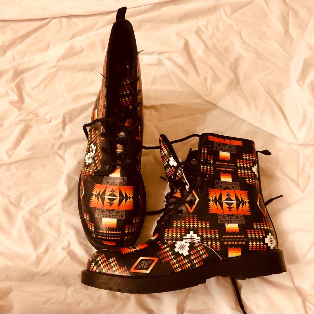 Print Combat Boots